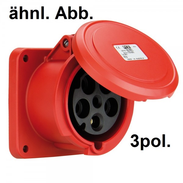 PCE CEE-Anbausteckdose 63A 3pol. 400V gerade 100x107 IP44 Artnr. 3331-9fc