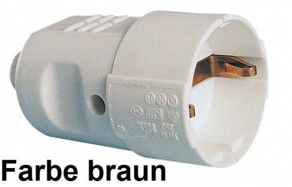 PCE Schuko-Kupplung 16A 250V braun IP20 Artnr. 05164