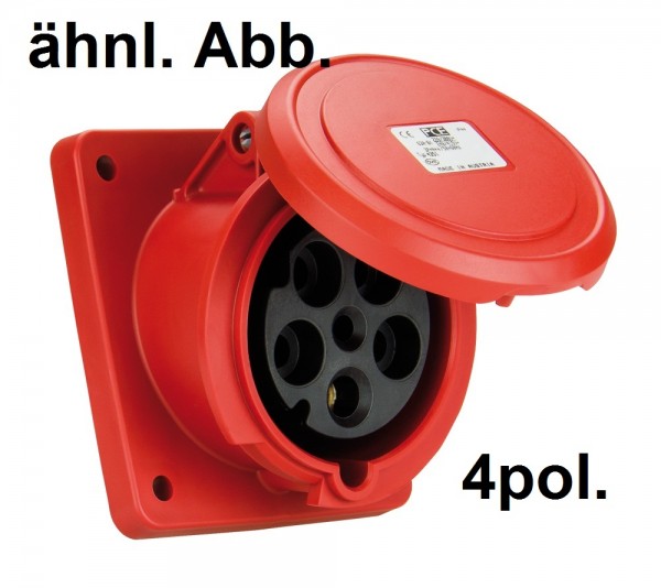 PCE CEE-Anbausteckdose 63A 4pol. 400V schräg 106x110 IP44 Artnr. 4341-6fd