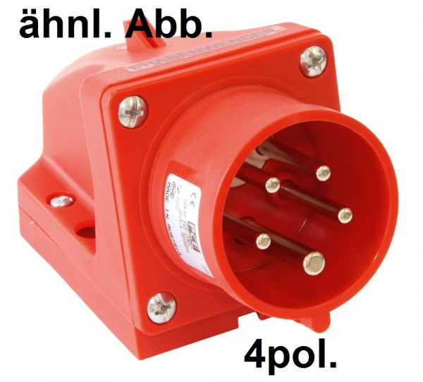 PCE CEE-Phasenwender-Wandgerätestecker 32A 4pol. 400V IP44 Artnr. 7724-6